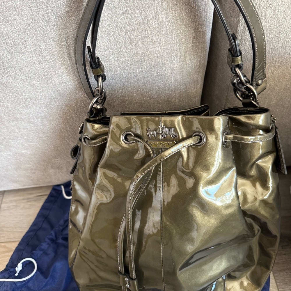 Coach Shimmering Olive Shoulder Bag